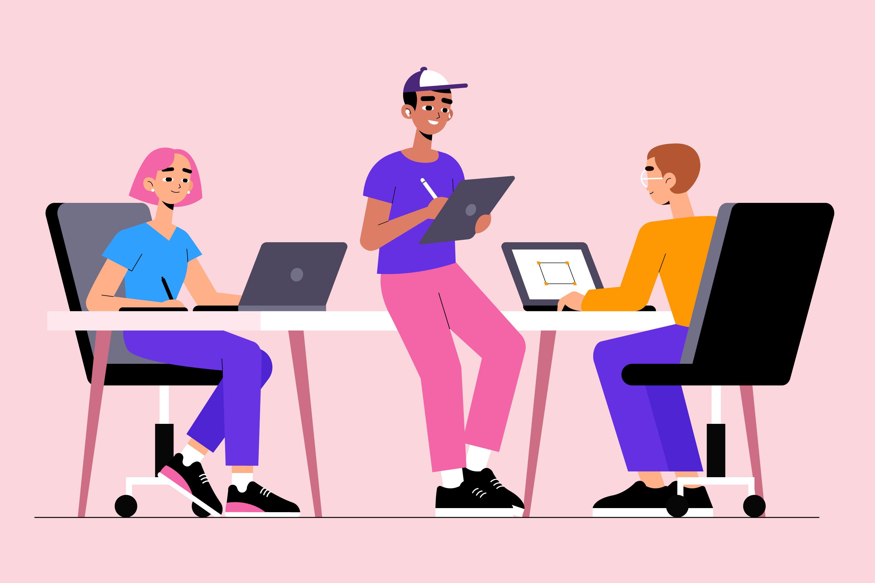 A photo of the Zicob team working together.